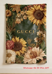 Gucci Sunflower Frame Throw blankets Gucci Embroidered Floral Tapestry IMG_2826